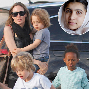 Angelina Jolie, Knox, Shiloh, Zahara; Malala Yousafzai Angelina Jolie, Knox, Shiloh, Zahara; Malala Yousafzai